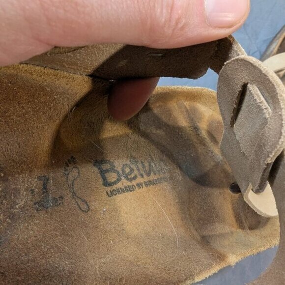 Betula by Birkenstock Tan Gizeh Foot Bed Sandals Women Size 7 - Picture 3 of 5